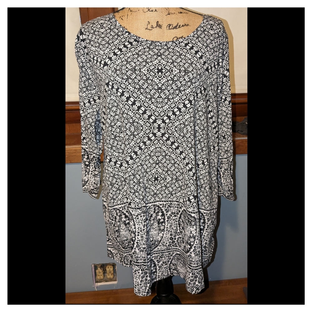Lucky Brand Top Size 2X Paisley Bandana Pattern